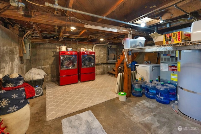 basement with independent washer and dryer