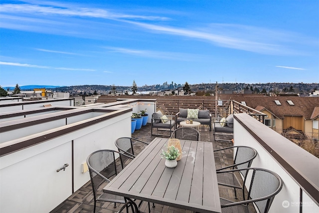 balcony featuring an outdoor living space