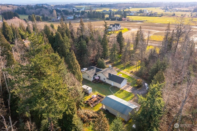 bird's eye view with a rural view