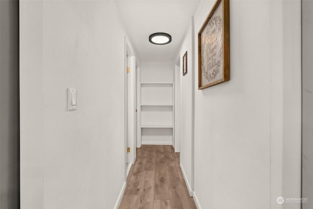 hall featuring light hardwood / wood-style flooring