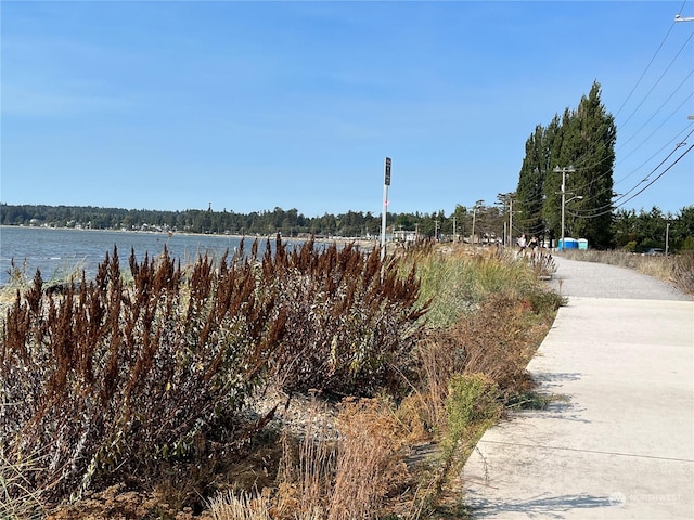 view of road featuring a water view