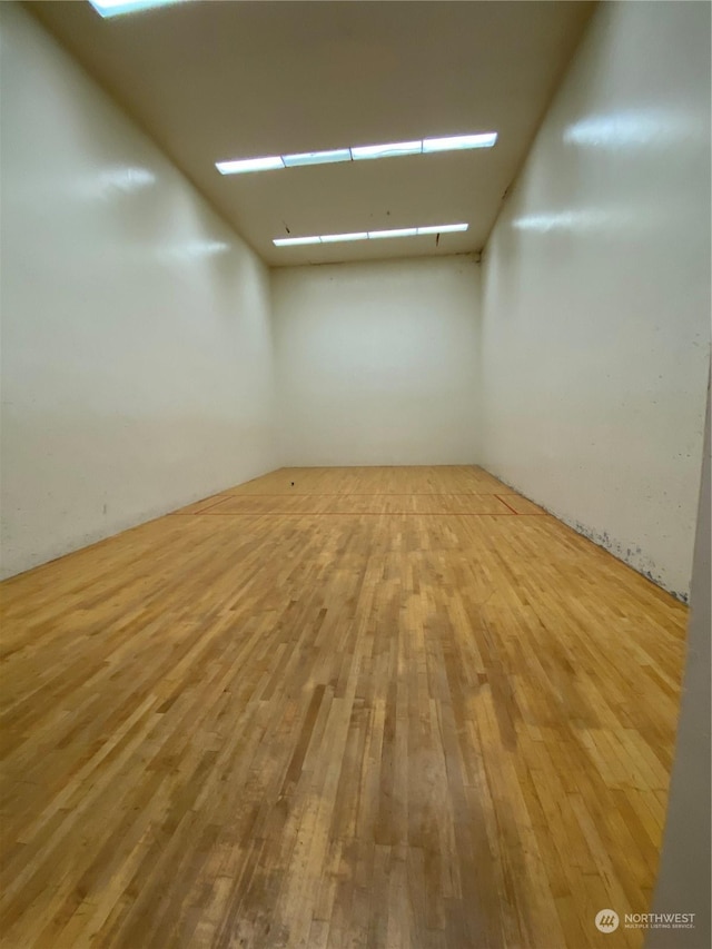 empty room with light wood-type flooring