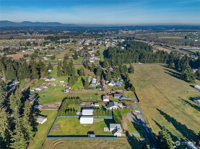 bird's eye view featuring a mountain view