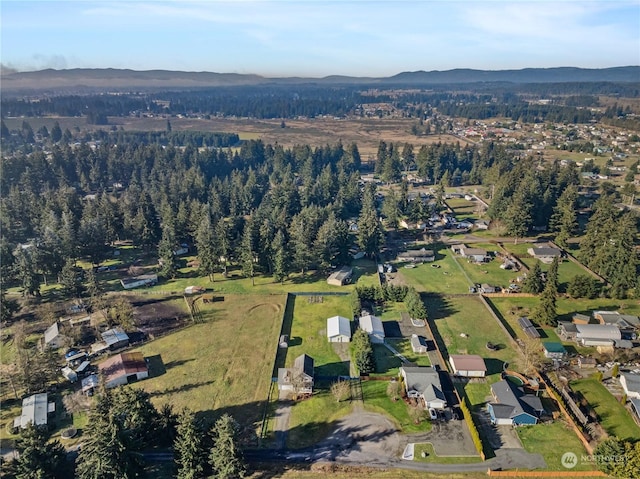 bird's eye view with a mountain view