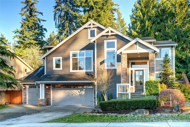 view of front of property featuring a garage