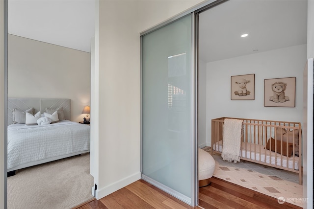 bedroom featuring hardwood / wood-style floors