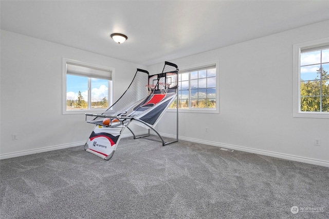 playroom featuring carpet flooring