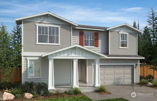 view of front of home featuring a garage