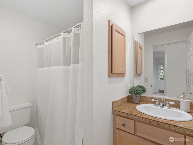 bathroom with toilet and vanity