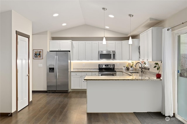 kitchen with sink, stainless steel appliances, and white cabinets