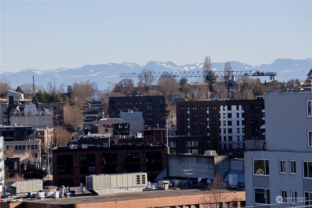 view of city featuring a mountain view