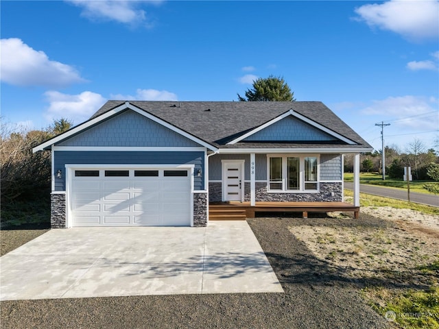 craftsman-style house with a garage