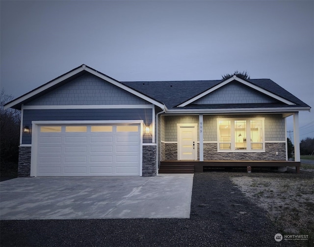 craftsman-style home featuring a garage