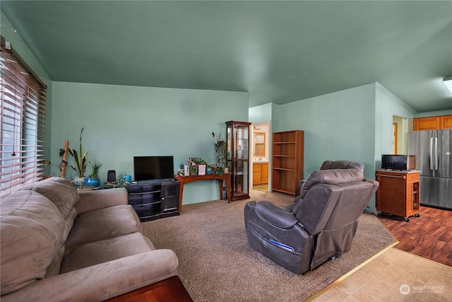 living room with light wood-type flooring