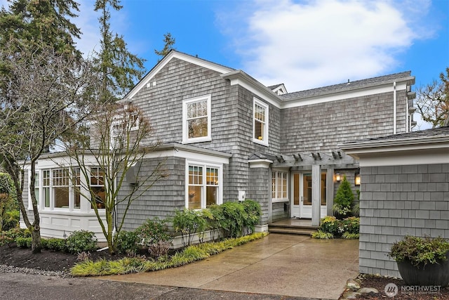 view of shingle-style home