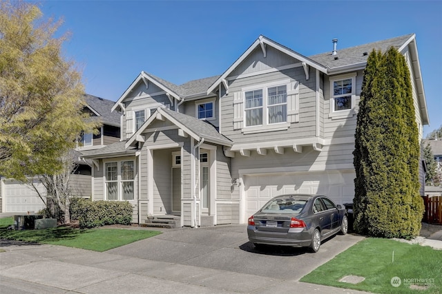 view of front of home with a garage