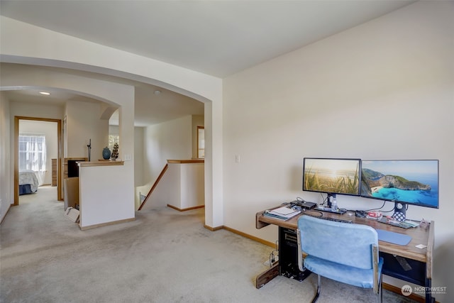 view of carpeted office