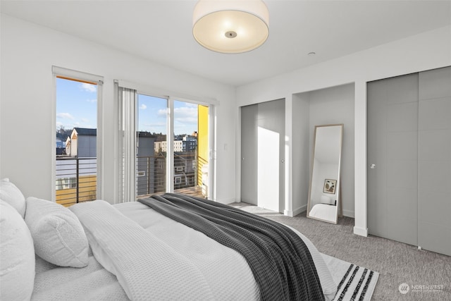 bedroom featuring carpet