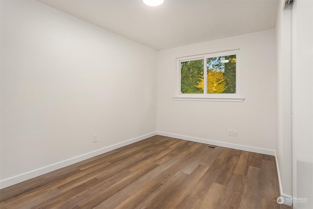 empty room featuring wood-type flooring