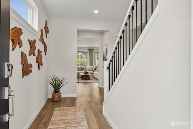 foyer entrance featuring light hardwood / wood-style flooring