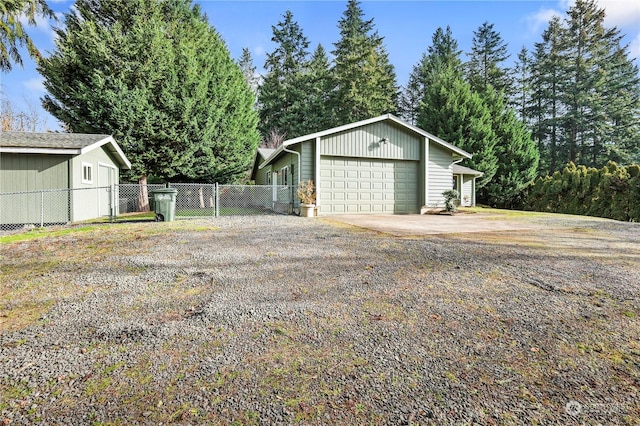 view of garage