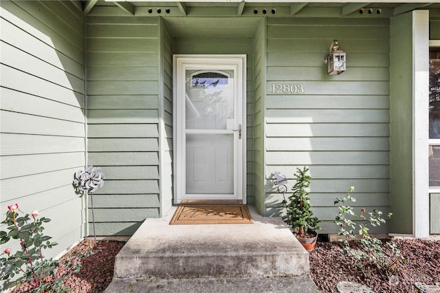 view of doorway to property