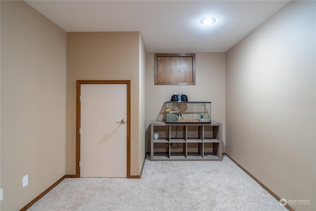 interior space with light colored carpet