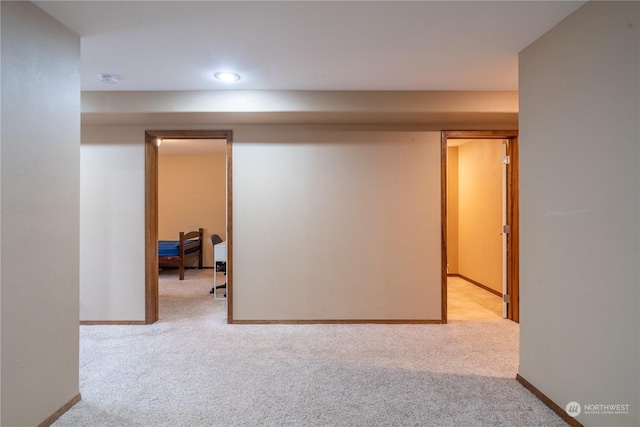 interior space with light colored carpet