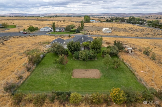 aerial view with a rural view