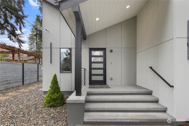 view of doorway to property