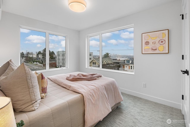 bedroom with multiple windows