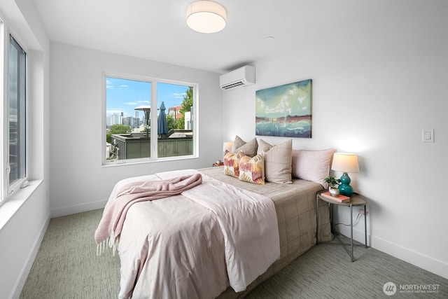 2011A Dexter Ave N, Seattle, WA 98109 - bedroom featuring a wall unit AC and carpet