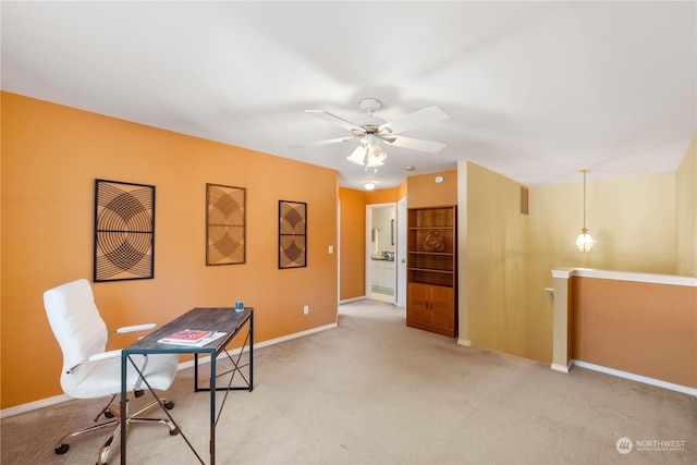 office featuring light colored carpet