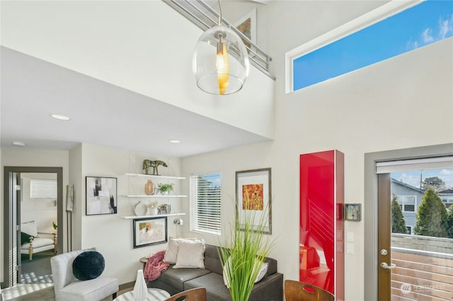 living room with plenty of natural light