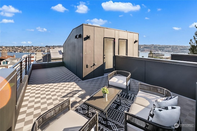 view of patio / terrace featuring a balcony