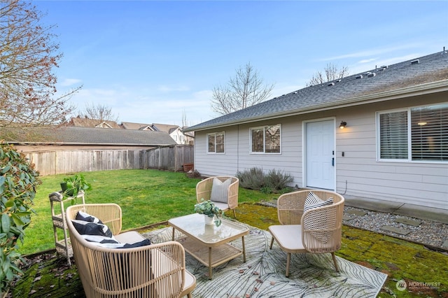 view of patio with an outdoor hangout area