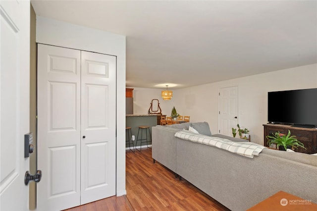 living room featuring hardwood / wood-style flooring