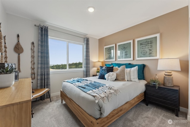 view of carpeted bedroom