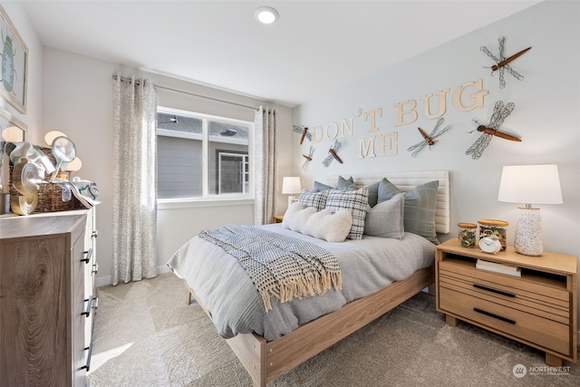 bedroom featuring carpet