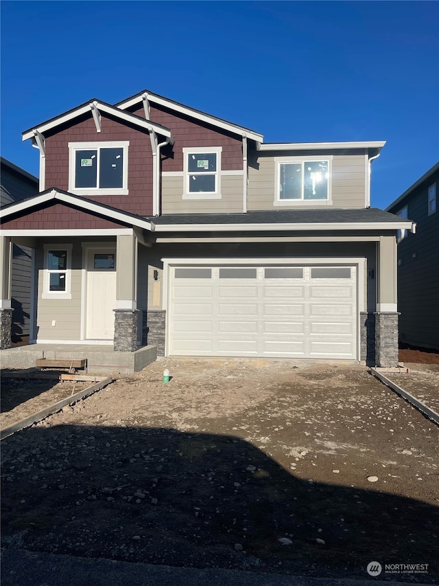 view of front facade with a garage