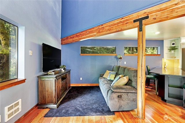 living room featuring light wood-type flooring