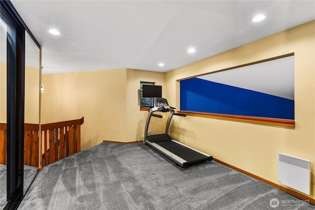 6520 E Mercer Way, Mercer Island, WA 98040 - exercise area with recessed lighting and carpet flooring
