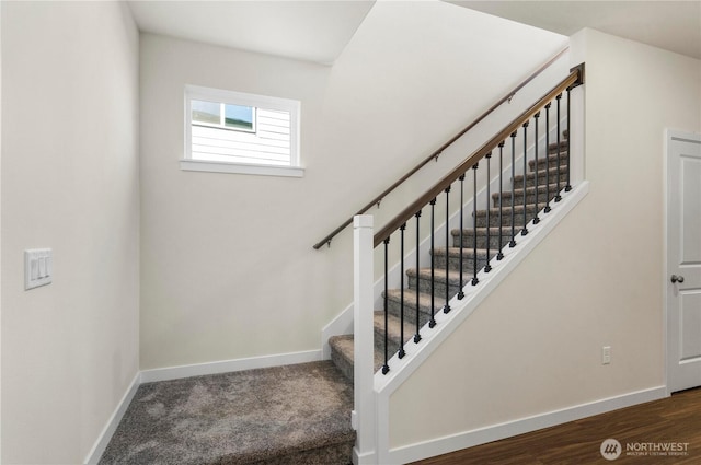 17920 139th Pl E, Puyallup, WA 98374 - stairway featuring baseboards and wood finished floors