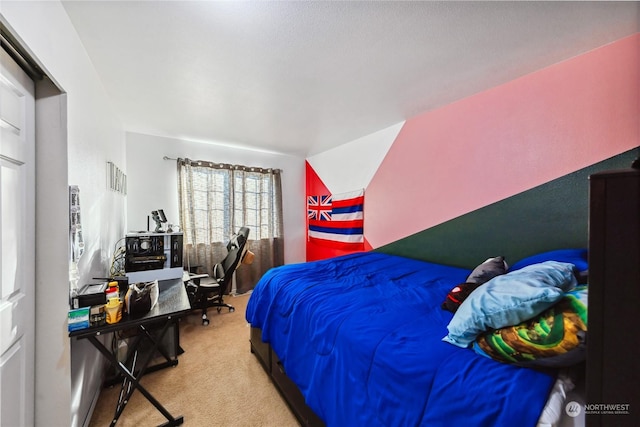 bedroom featuring carpet