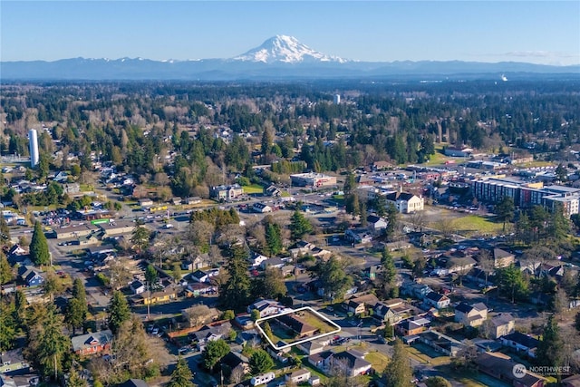 bird's eye view featuring a mountain view