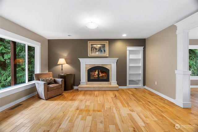 unfurnished room featuring light hardwood / wood-style flooring