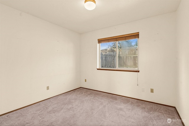 unfurnished room with light colored carpet