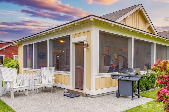 exterior space with a sunroom