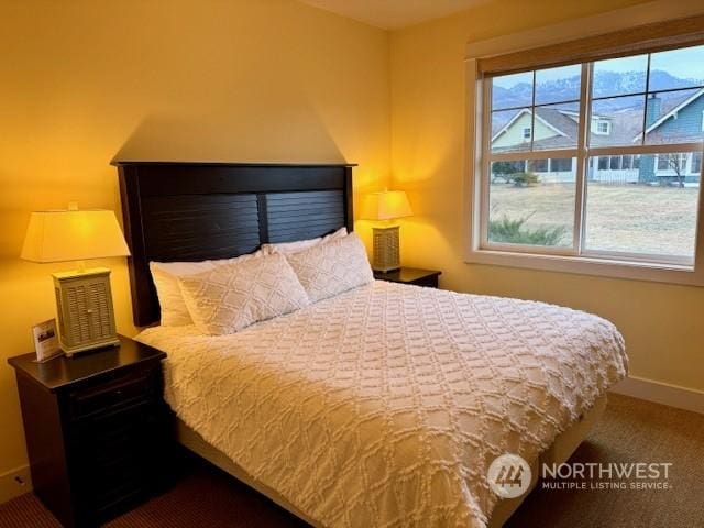 bedroom with carpet floors