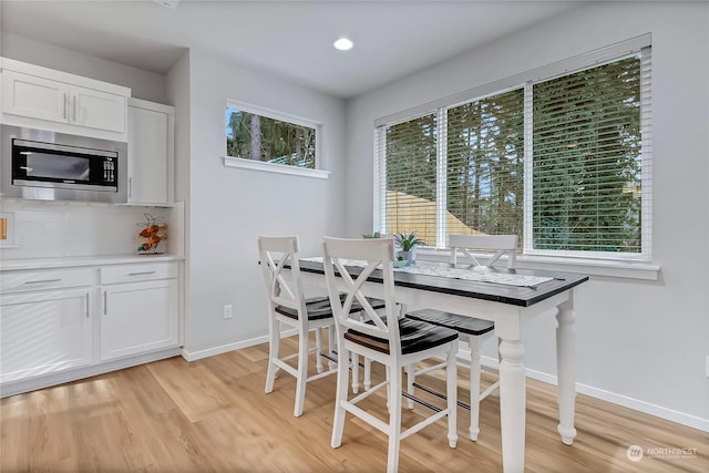 dining area featuring light hardwood / wood-style floors